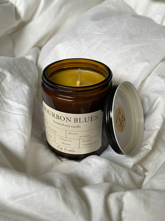 Bourbon Blues 8oz amber jar candle