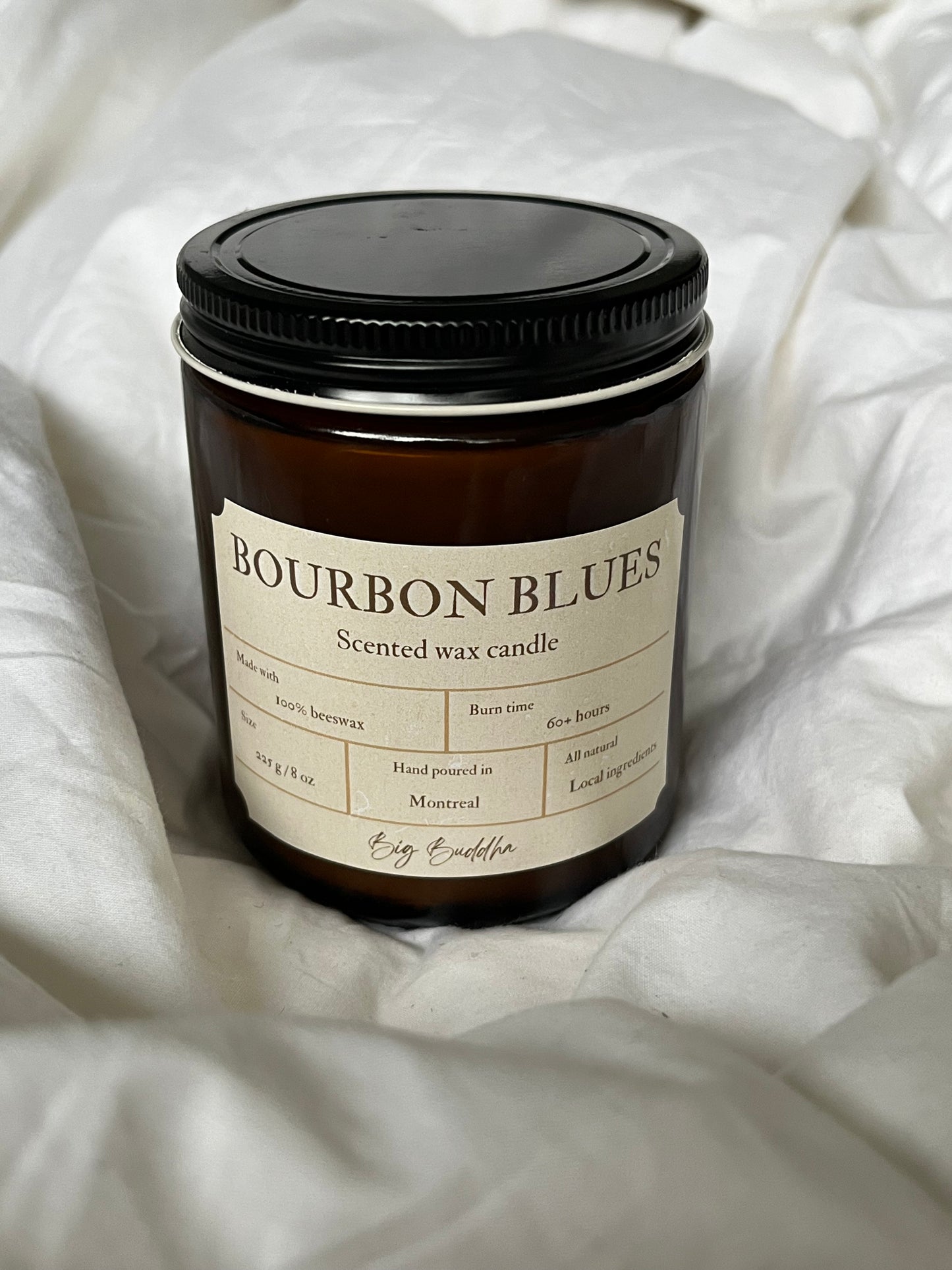 Bourbon Blues 8oz amber jar candle