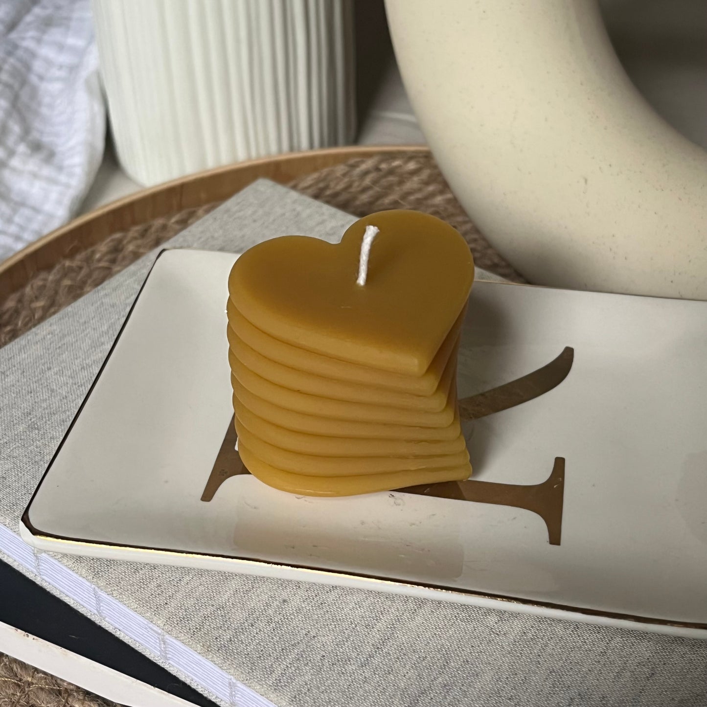 Curved heart candle