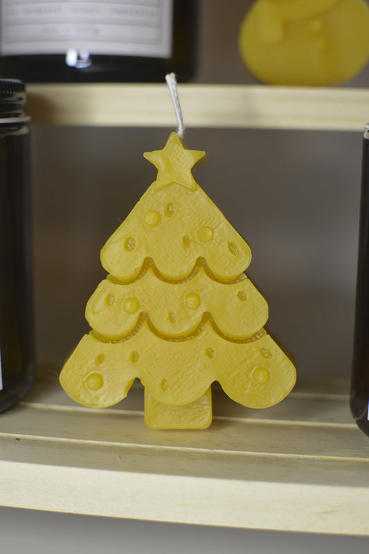 Christmas tree beeswax candle