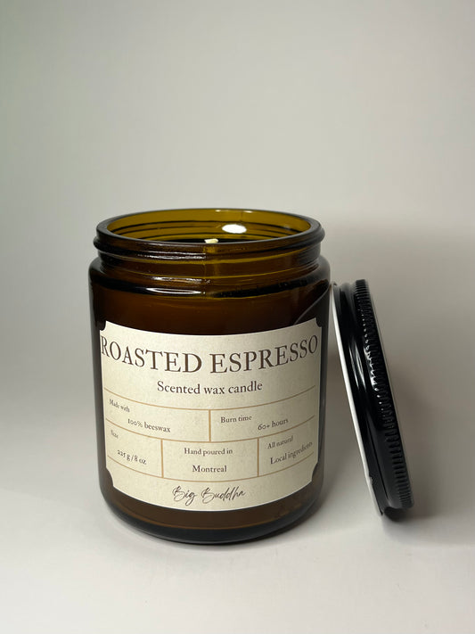 Roasted Espresso 8oz amber jar candle