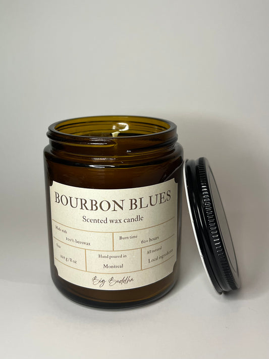 Bourbon Blues 8oz amber jar candle